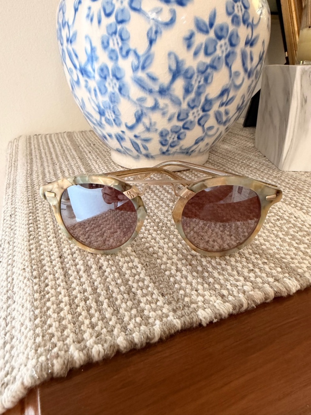 KREWE St. Louis Sunglasses with Mirrored Lenses